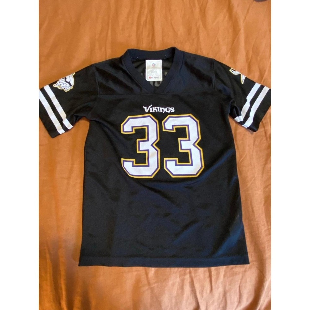 NFL Vikings Cook Jersey 33 Kids Small 6/7 Black Football Shirt s9